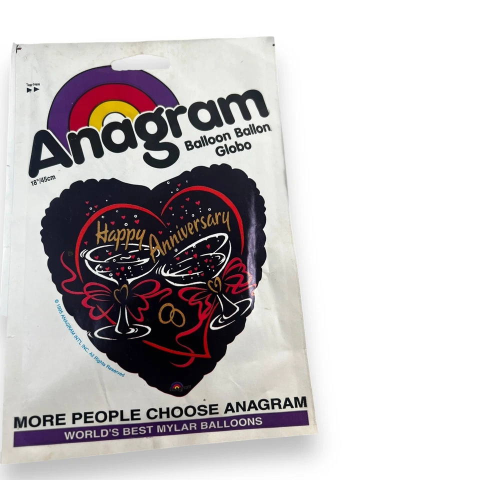 Lot Of 6 Vintage Anagram Balloon Collection  HAPPY ANNIVERSARY, Coach Sport 18" - Image 2 of 4