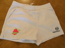 Vintage SERGIO TACCHINI Girl's Tennis Shorts 22-24 Waist White 100 Polyester