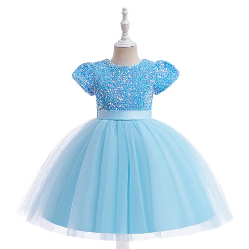 Summer Sequins Party Dress Girl Christmas Costume Princess Birthday Prom Gown - Picture 19 of 31