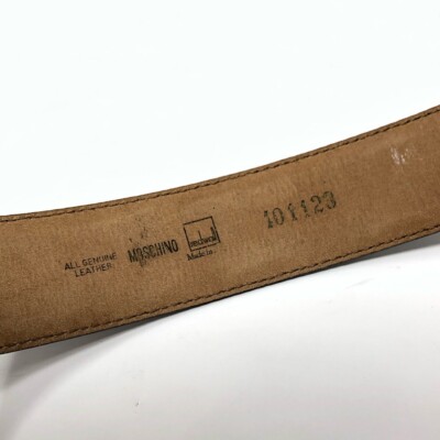 Moschino by Redwall Black Leather Belt Peace | eBay display picture 1