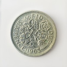 Great Britain - Queen Elizabeth II 6d / Sixpence 1963 Copper-Nickel Coin