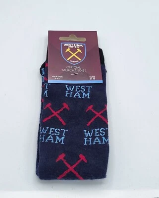 West Ham United FC All Over Print Socks Size 4 to 6 UK Navy EU 37-40 Official