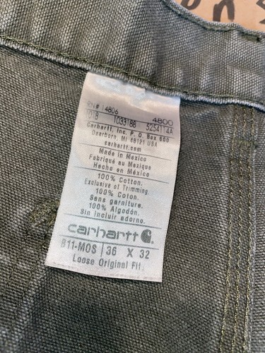 Carhartt B11 MOS Loose Original Fit Workwear Carpenter Mens Pants Jeans 36x32 C6 - Picture 9 of 9