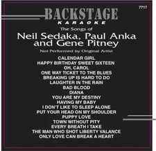 NEIL SEDAKA,PAUL,& GENE PITNEY Karaoke CD+G Backstage #7717 ORIGINALBlack Sleeve