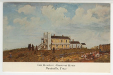 TX Postcard Sam Houston's Steamboat House - Huntsville c1960s vintage F21