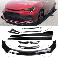 For Toyota Corolla SE S Front Bumper Lip Spoiler Splitter Body Kit+Side Skirt