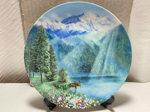 Bradford Ex. Misty Morning at Mt. McKinley #9081B Natures Legacy Collector Plate - Imagen 3 de 5