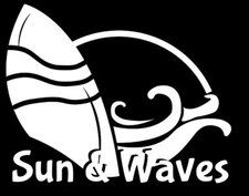 Sun Surf Waves Vinyl Decal Car Window Laptop Tablet Notebook Tumbler Mug