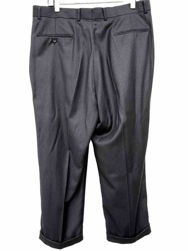 Vinci Men’s Suit 2 Piece Black Stripped Italy Size 36L Pockets In 42L RN 114572 - Picture 11 of 16