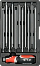 12-tlg Schraubendreher-Satz mit Wechselklingen Bits Bit Schlitz Kreuz Torx lang