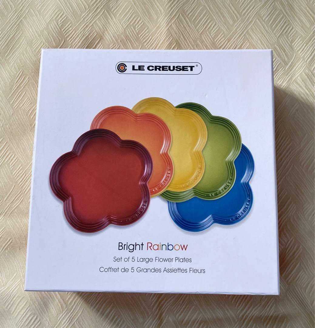9 inches Le Creuset Flower Plate Dish Bright Rainbow 5 Color