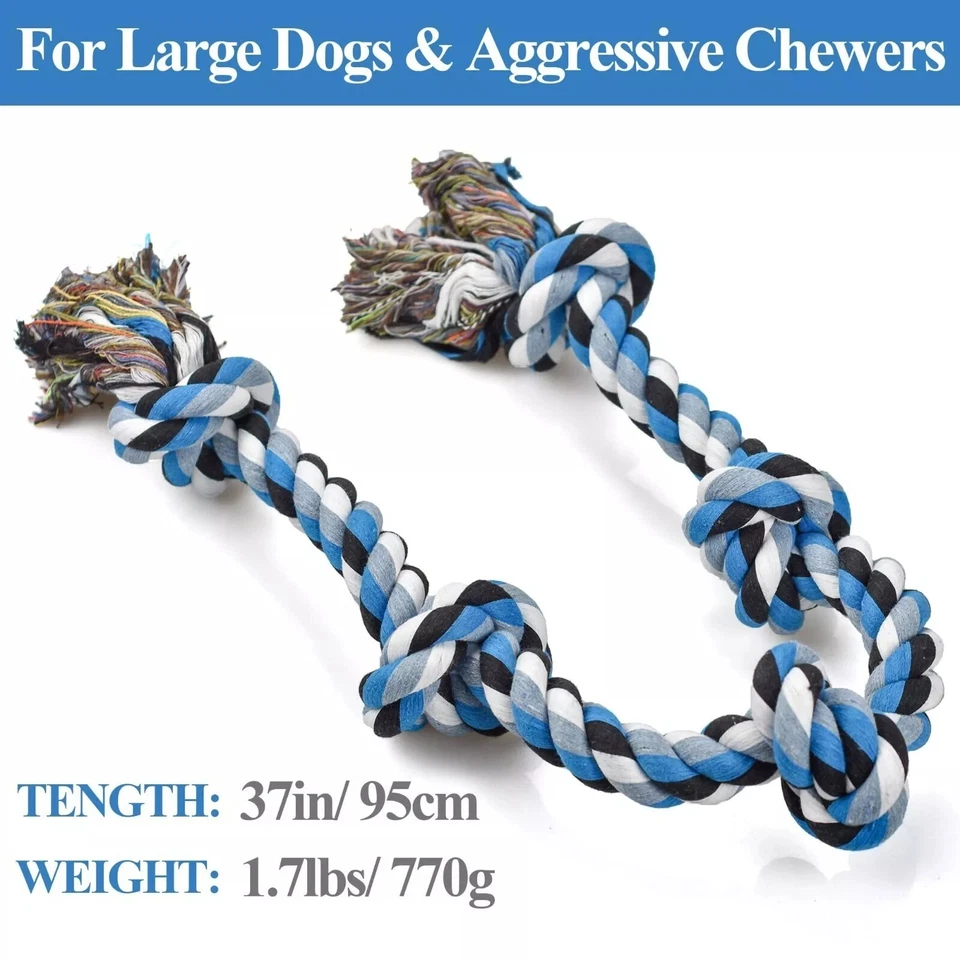 Dog Rope Toys Large XXL Rope Toys for Large Dogs Teeth Cleaning Tug of War K - Image 3 of 4