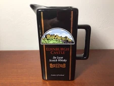 Vintage Edinburgh Castle De Luxe Scotch Whisky Water Jug Pitcher Black 5.5"