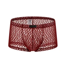 1PC Men Lace Boxer Briefs Mesh Trunks Panties Underwear See Through Stretch