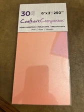 Crafters Companion 6"x 3” Pearl Cardstock - 30 Pieces - Pink New
