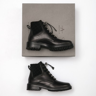 aquatalia linda leather combat boot