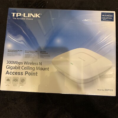 TP-LINK EAP120 300 Mbps Wireless N Gigabit Ceiling Mount Access Point 