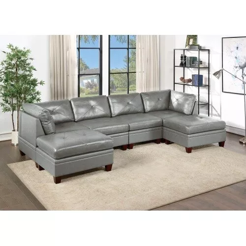 Small genuine 2024 leather sectional