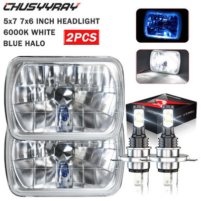 For GMC Safari C6500 C7500 Topkick 2pcs 7x6'' LED Headlights Hi/Lo Beam H4 DOT