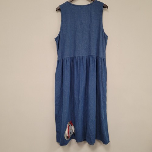 Vintage Beyond Friday Womens Sleeveless Denim Maxi Dress Size 16W Country Farm - Picture 6 of 12