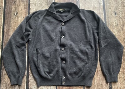 BOBBY JONES COLLECTION 100% MERINO WOOL CARDIGAN SWEATER GRAY MENS XL EXCELLENT