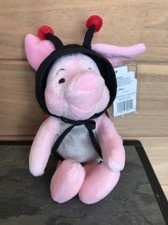 Walt Disney World Piglet Hooded Ladybug Large 12" Bean Bag Plush 1999