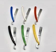 Lot of 6 Turkish Cut Throat Razor - Straight Modern Shaving Shavette, Sedef New