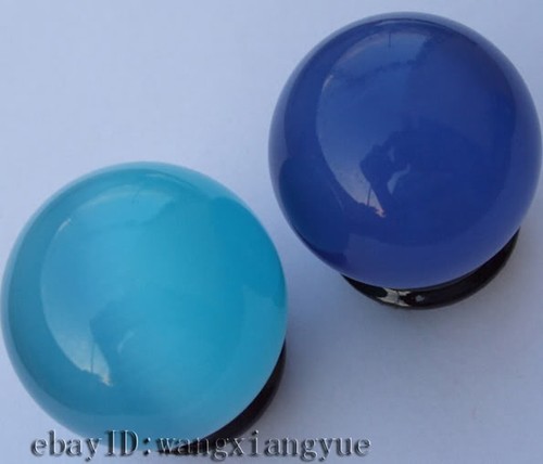2 pz sfera opale messicano blu 40 mm, sfera di cristallo/pietra preziosa - Foto 2 di 5
