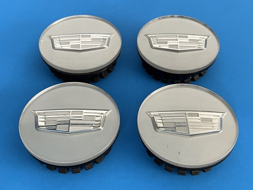 CADILLAC GENUINE FACTORY ORIGINAL OEM SILVER CENTER CAPS 9597375 OEM SET OF 4 - Picture 3 of 9