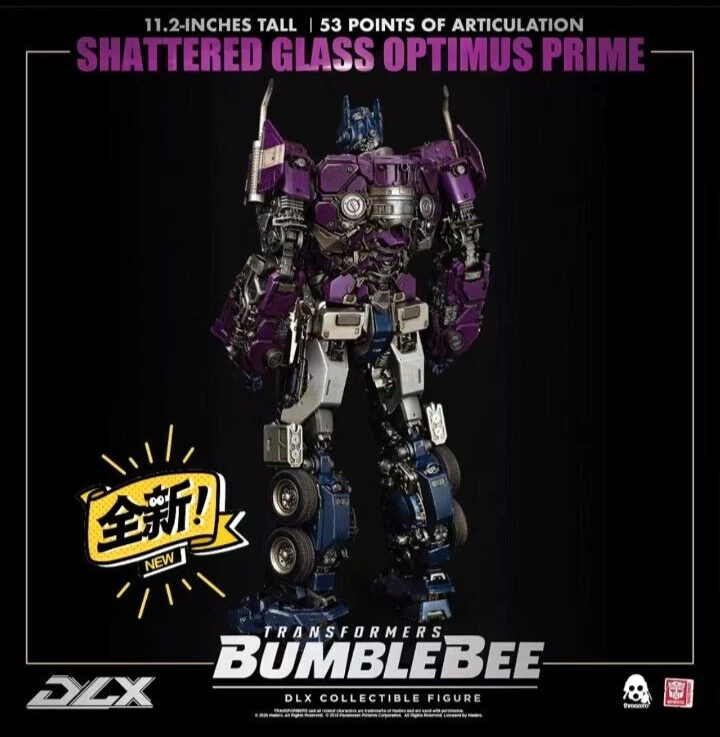ThreeZero Transformers Bumblebee Shattered Glass Optimus Prime 11 in Limited New - Image 3 of 4