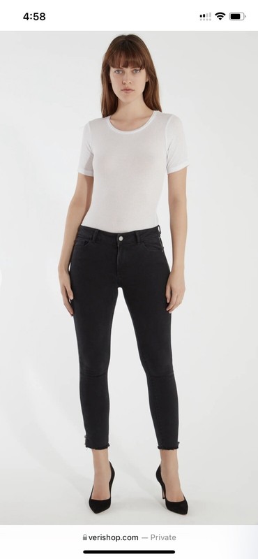 NWT DL 1961 Florence Crop Mid Rise Skinny Jeans Novak Black, Size 24