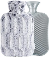 Hot Water Bottle with Furry Cover, 2L Hot Water Bag, Hot and Cold Water Bottle