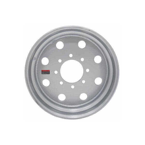 17.5" x 6.75" 8 Lug Silver Modular Trailer Wheel 8 x 6.5" Single +.50 Offset
