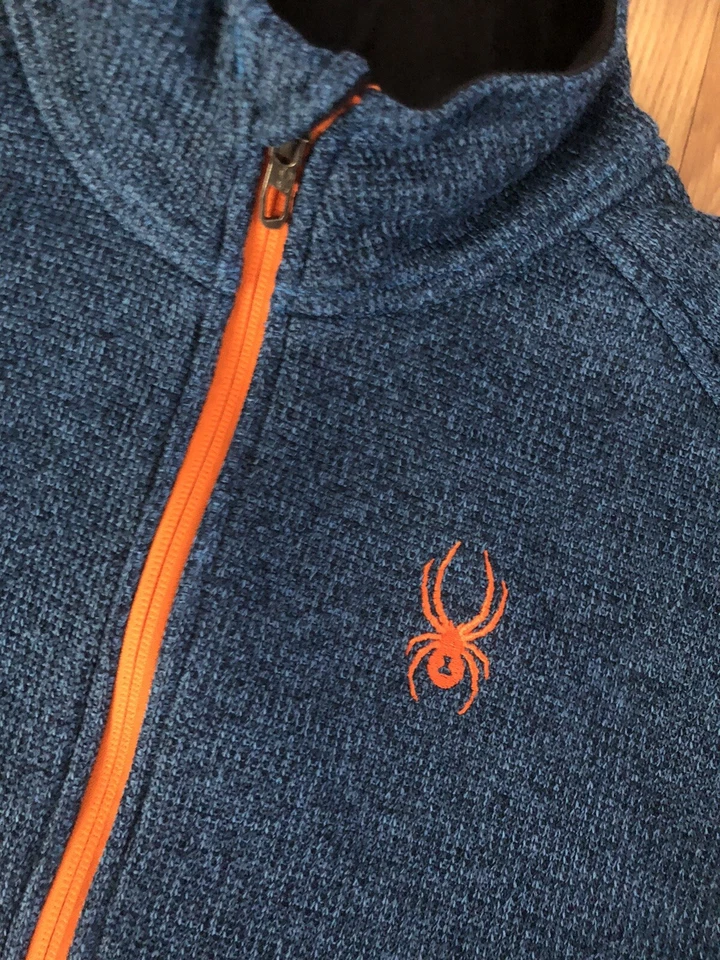 SPYDER Outbound 1/2 Zip Pullover Core Sweater Mens Size X-LRG Blue/Black/Orange - Image 2 of 4
