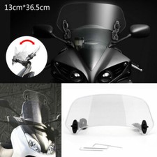 Motorcycle Adjustable Clip On Windshield Extension Spoiler Wind Deflector Clear
