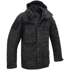 Brandit Performance Outdoor Jacket Coat Tactical Hooded Water-repellent Black