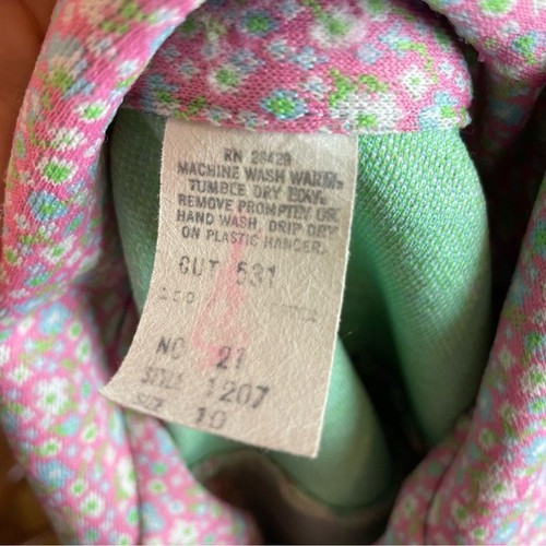 Vintage 1970s Western Shirt Dagger Collar Pastel Polka Dots Floral Women Retro - Picture 9 of 14