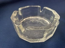 Vintage Clear Glass Textured 4” Ash Tray