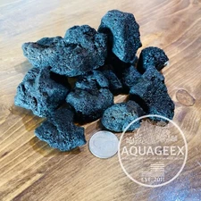 2LB BLACK LAVA ROCK FISH TANK AQUARIUM TERRARIUM SUBSTRATE DECORATIONS BONSAI
