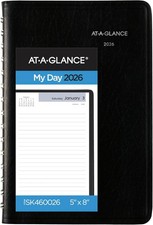 AT-A-GLANCE 2026 Planner, Daily, Open Scheduling, 5" x 8", Small, DayMinder, Bla