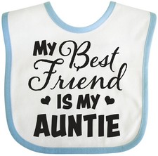 Inktastic My Best Friend Is My Auntie With Hearts Baby Bib Gift Clothing Infant