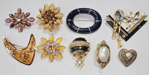 #38 Brooch/ Pin Lot, Vintage To Modern Costume Jewelry