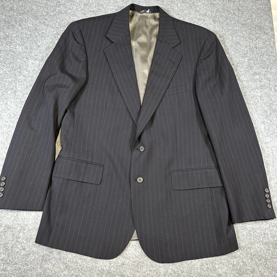 Polo Ralph Lauren Suit Mens 44 Long Pinstripe Wool 2 Piece Jacket Pants USA - Image 2 of 4