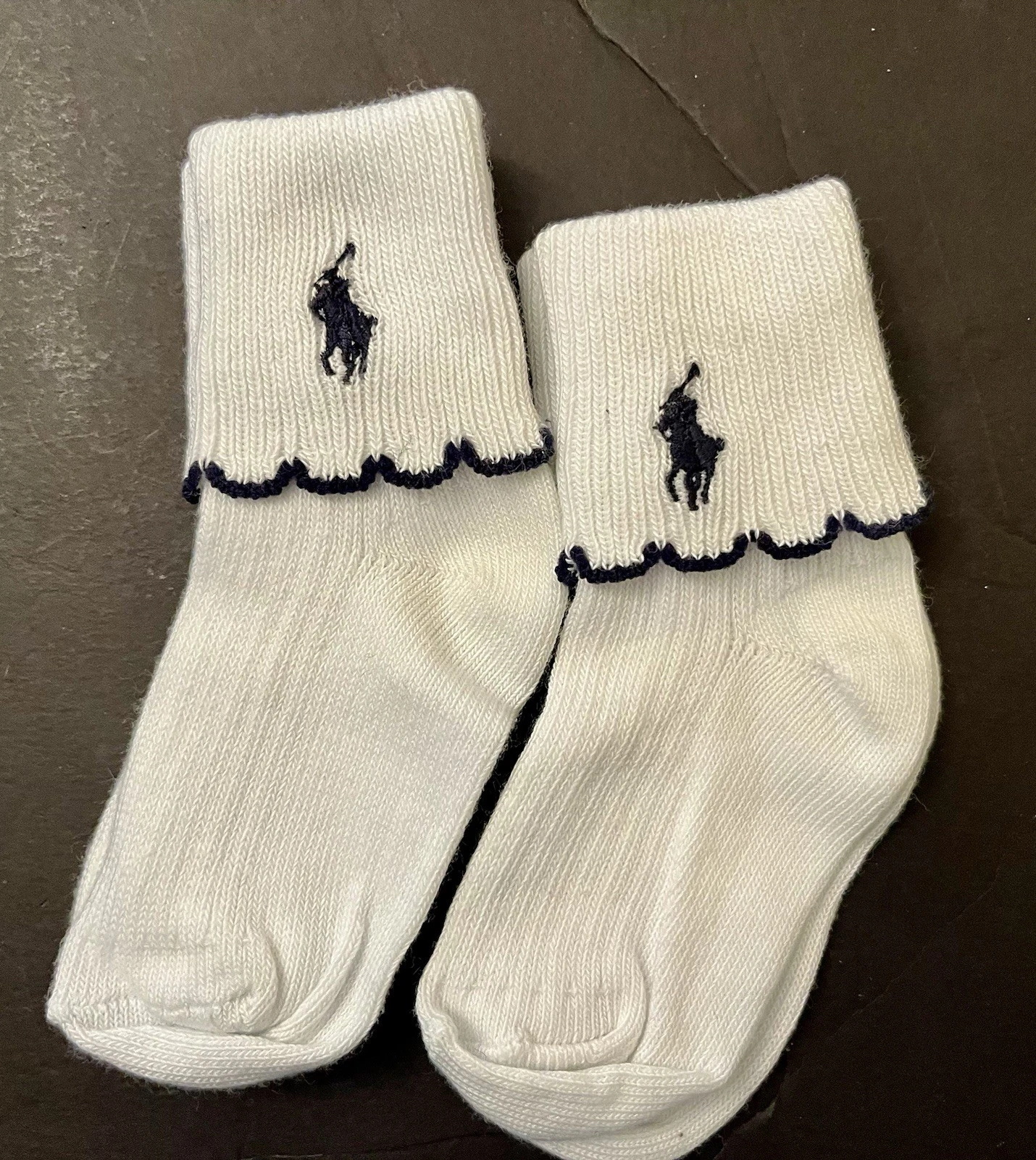NWT Infants 0-6 mo CLASSIC RALPH LAUREN White/Navy Cotton ANKLET Fold-Over SOCKS
Opens in a new wind