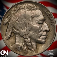 1931 S Buffalo Nickel A3421