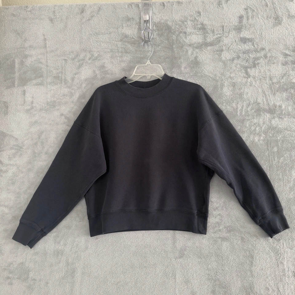 Uniqlo U Lemaire Boxy Mezcla de Algodón Cuello Alto Minimalista Sudadera Grande Azul Marino Foto 2 de 4