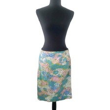 Matilda Jane Gingersnap Skirt Size M Floral Blue Pink Green Waist 30 Inches