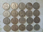 20 Franklin Half Dollars • 90% Silver • 1948–63
