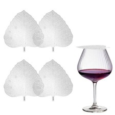 4 Pcs Stainless Steel Drink Covers, Silver