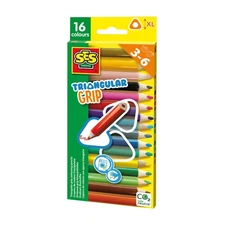 SES Creative 14692 Triangular Grip Colouring Pencils 16 Pieces